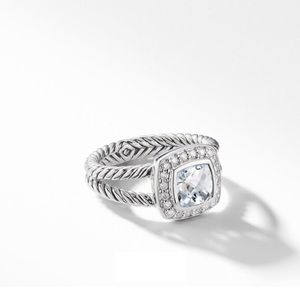David Yurman Petite Albion Ring White Topaz sz 8